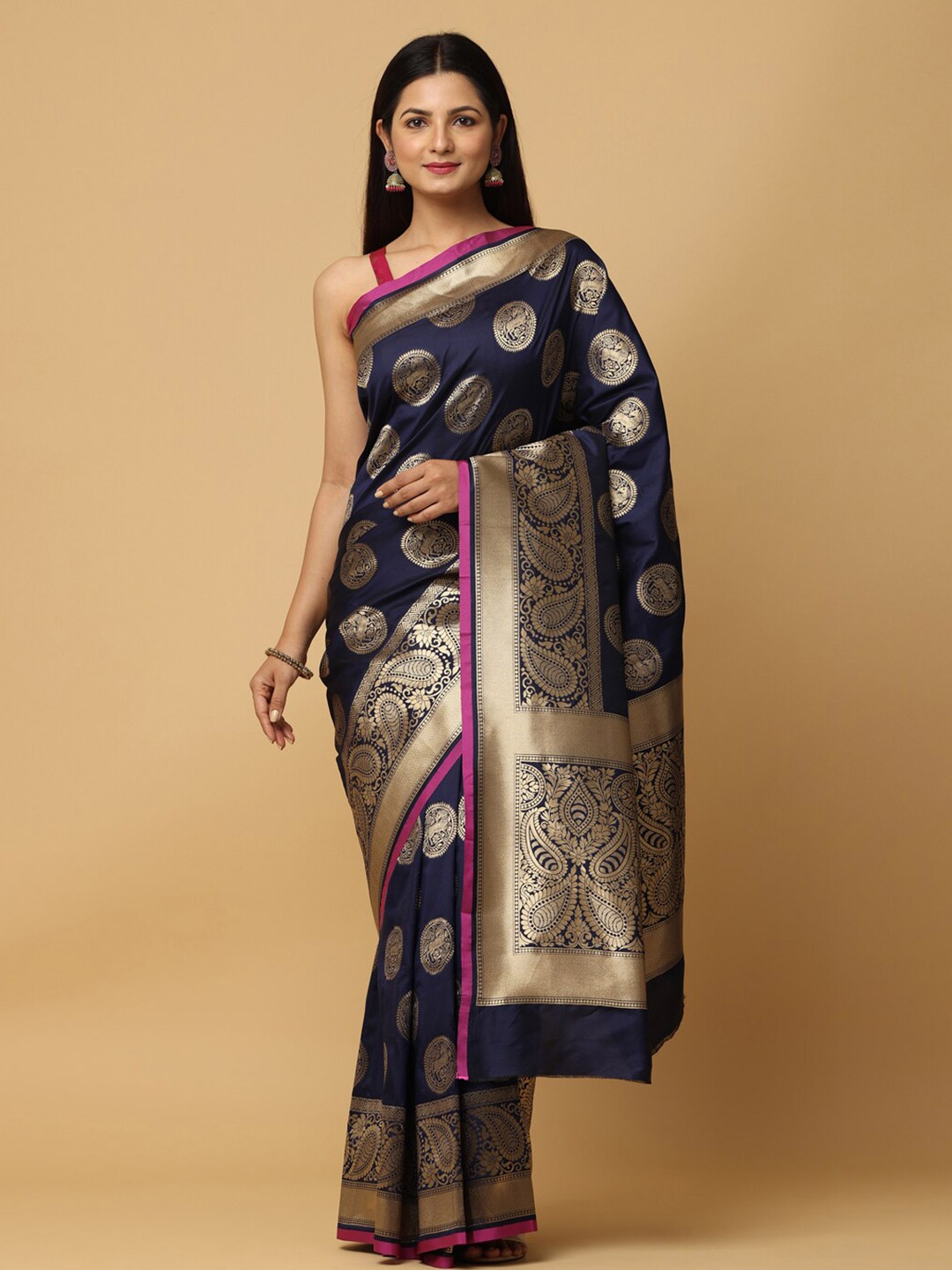 

VASTRANAND Woven Design Zari Banarasi Saree, Gold
