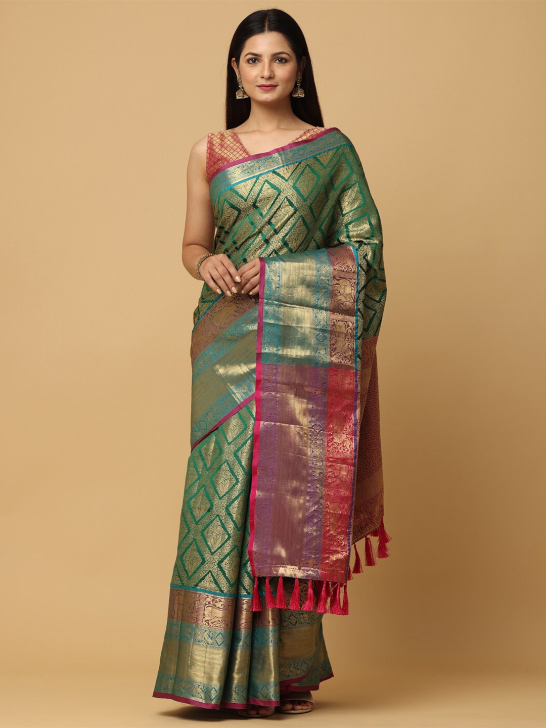 

VASTRANAND Woven Design Zari Banarasi Saree, Gold