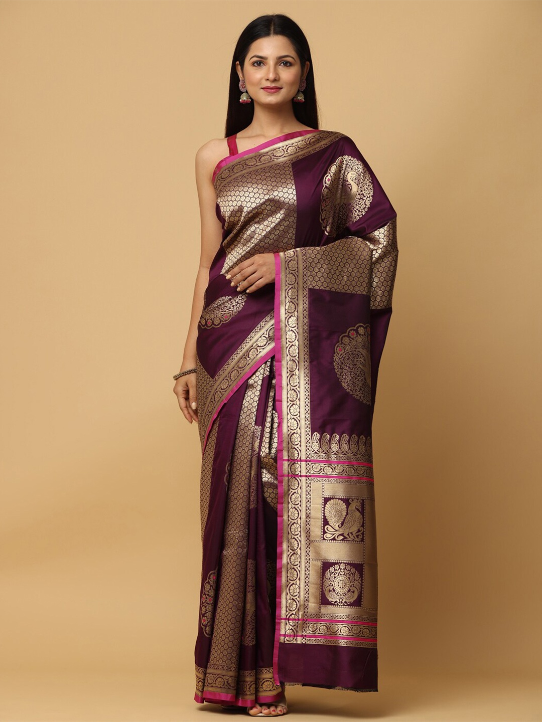 

VASTRANAND Woven Design Zari Banarasi Saree, Magenta