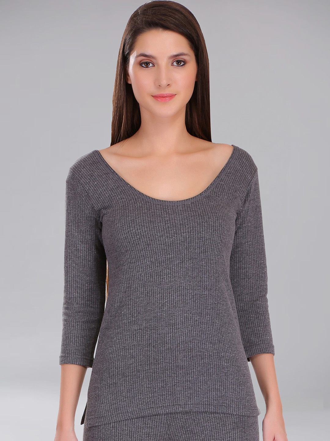 

SELFCARE Ribbed Thermal Top, Charcoal