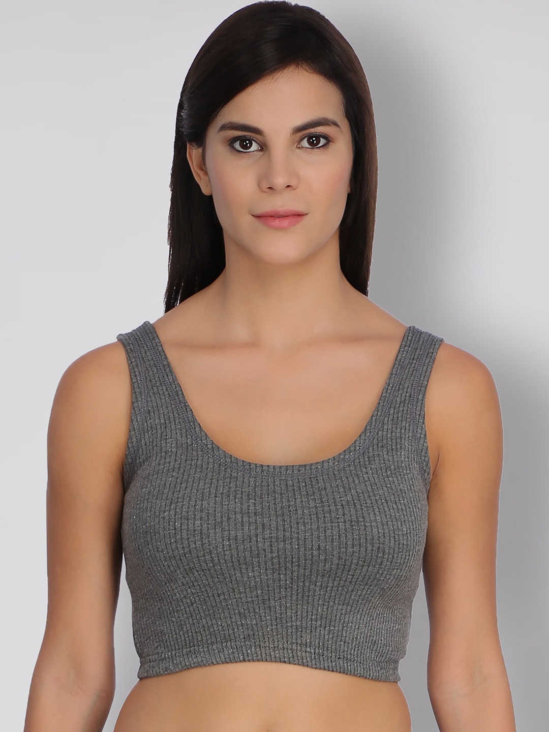 

SELFCARE Ribbed Crop Thermal Top, Charcoal