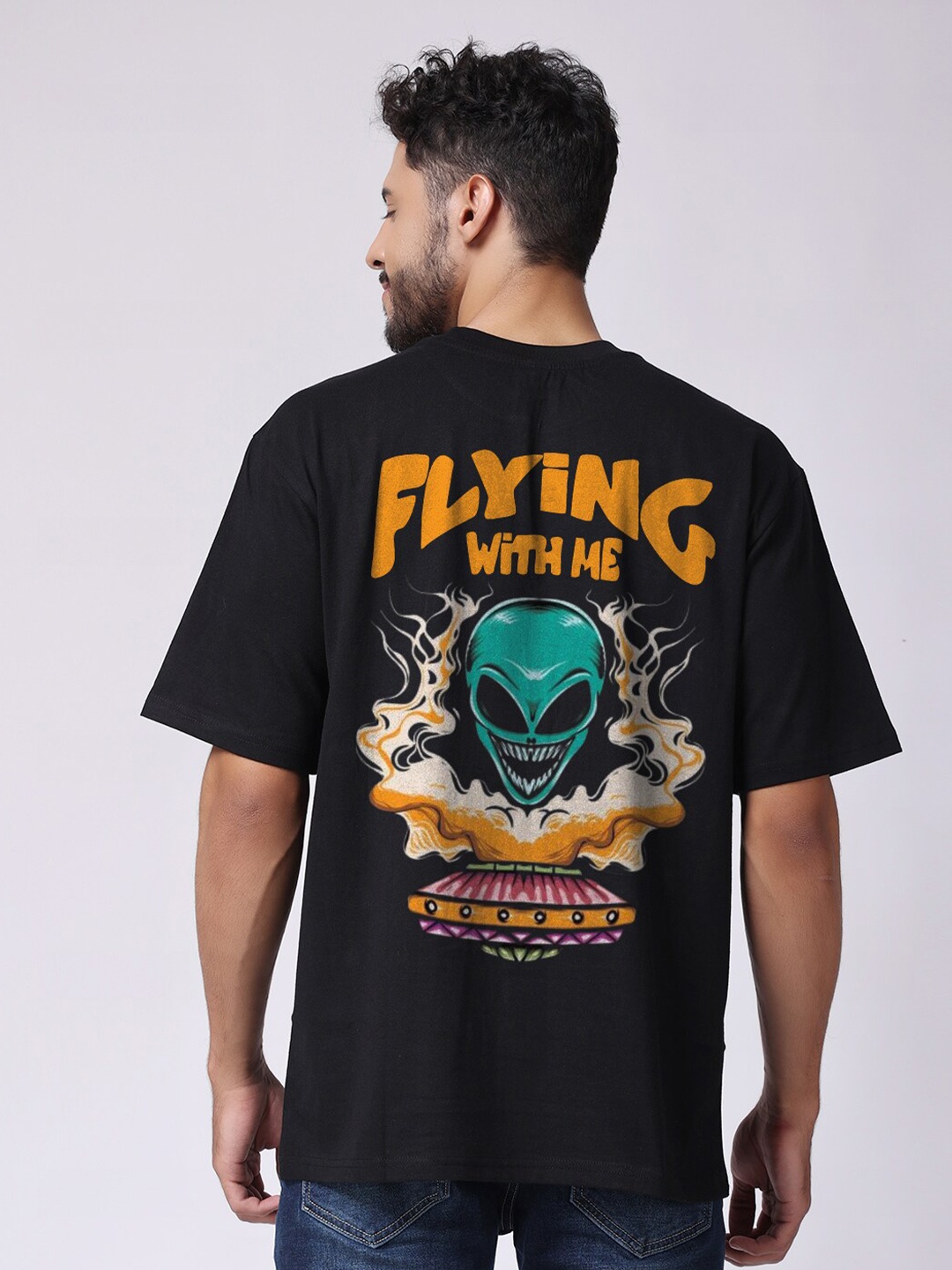 

The Label Bar Graphic Printed Oversized Cotton T-shirt, Black