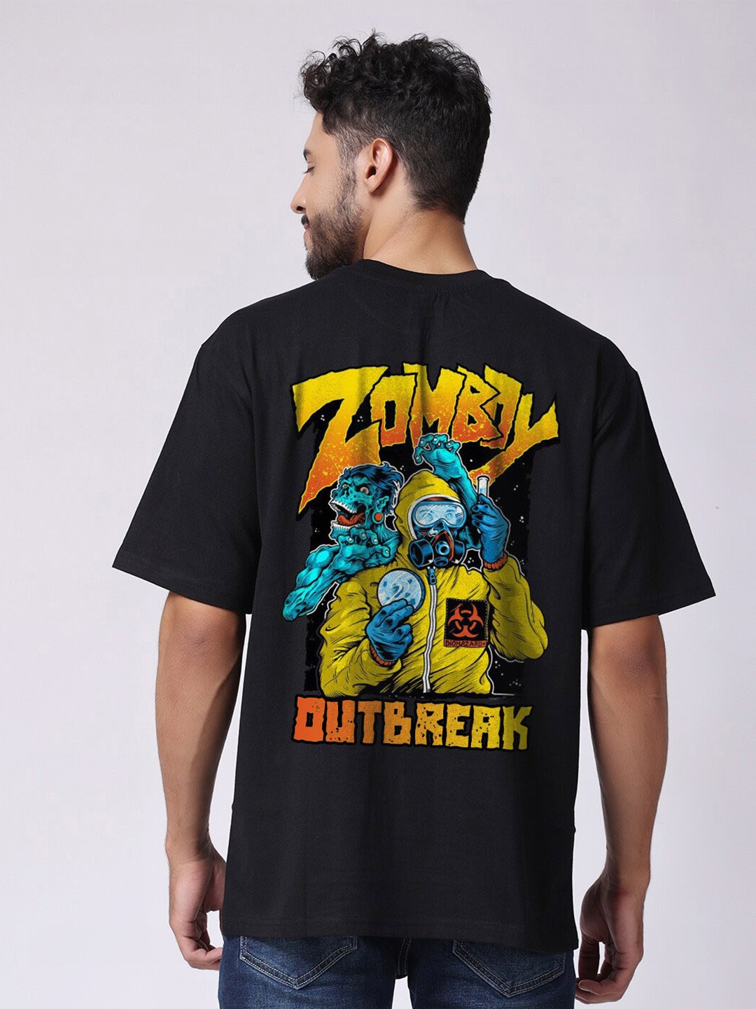 

The Label Bar Graphic Printed Oversized Cotton T-shirt, Black