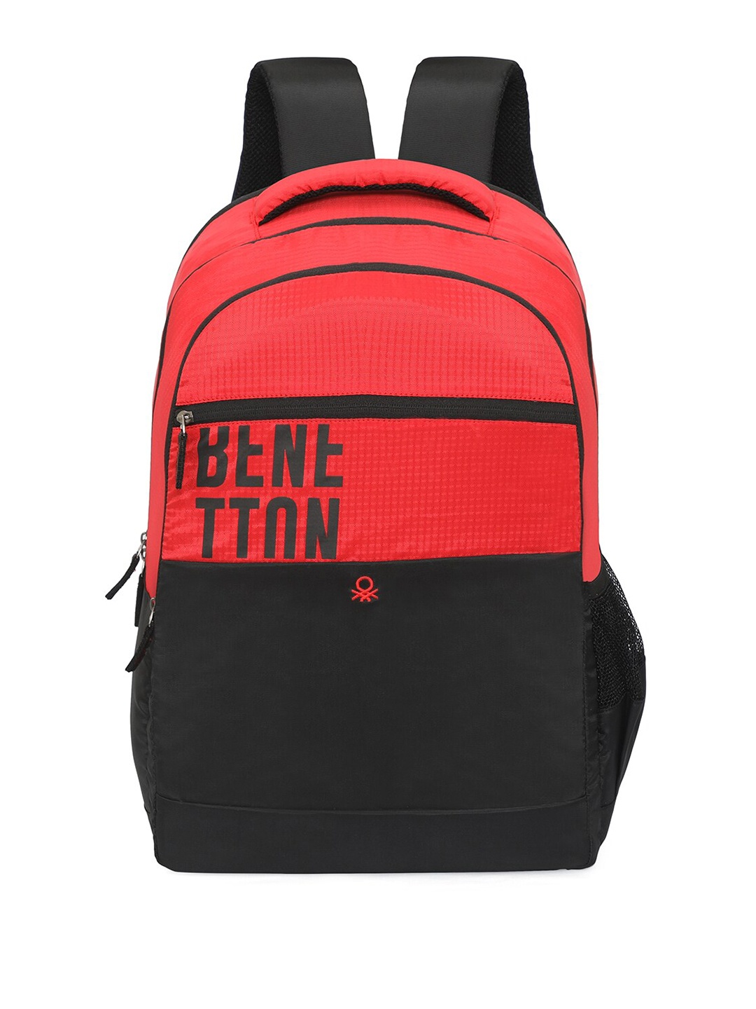 

United Colors of Benetton Unisex Typography Printed Backpack, Red