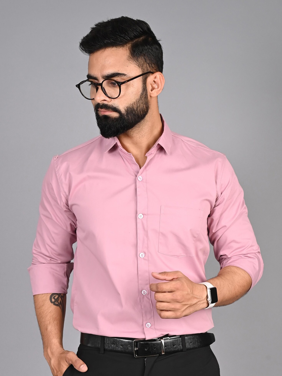 

FUBAR Slim Fit Spread Collar Formal Shirt, Pink