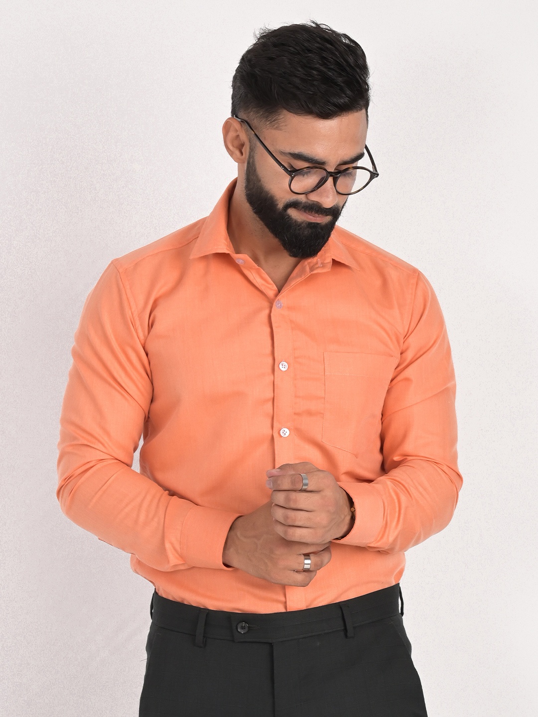 

FUBAR Spread Collar Slim Fit Formal Shirt, Orange