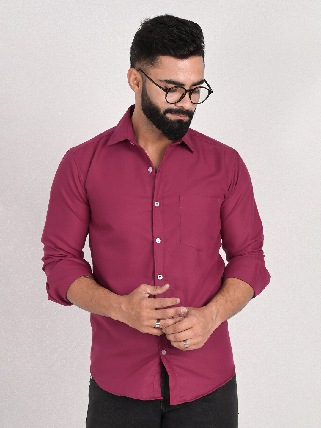 

FUBAR Slim Fit Casual Shirt, Pink