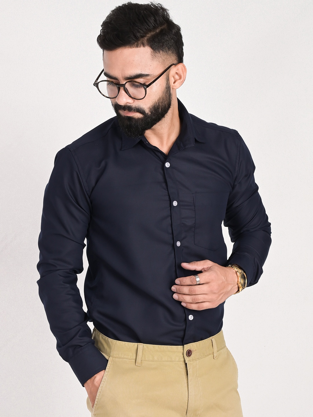 

FUBAR Men Blue Slim Fit Opaque Formal Shirt