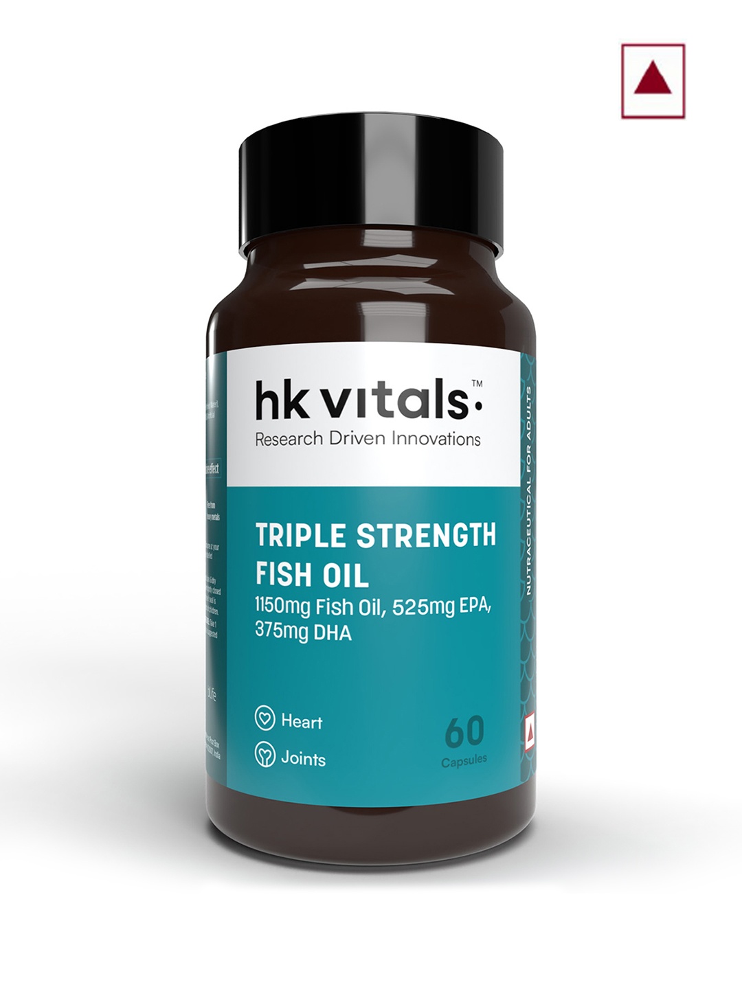 

HK VITALS Triple Strength Fish Oil Supplement Soft Gelatin Capsules - 60 Capsules, Yellow