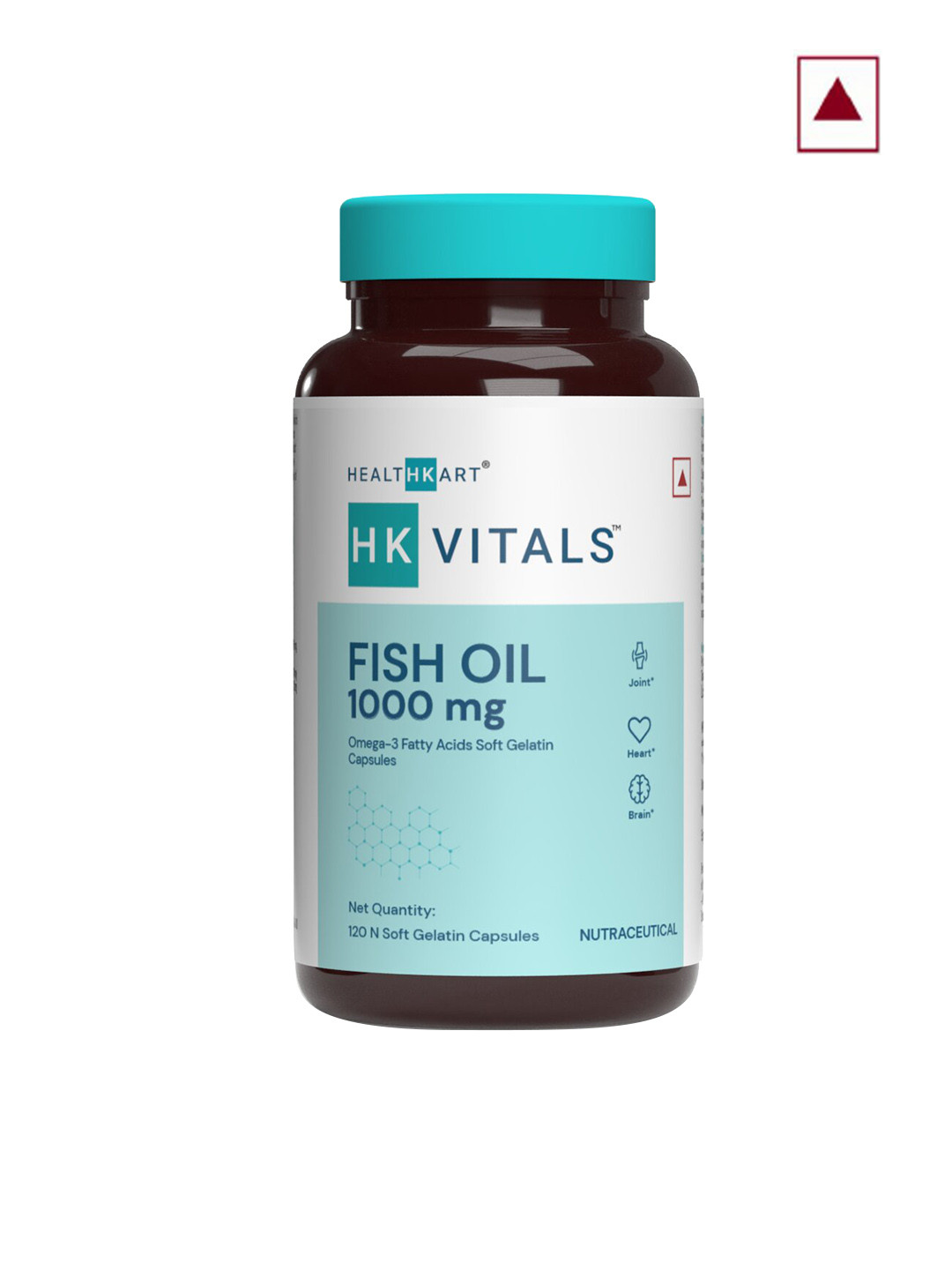 

HK VITALS Fish Oil 1000mg Omega 3 Fatty Acids Soft Gelatin Capsules - 120 Capsules, Blue