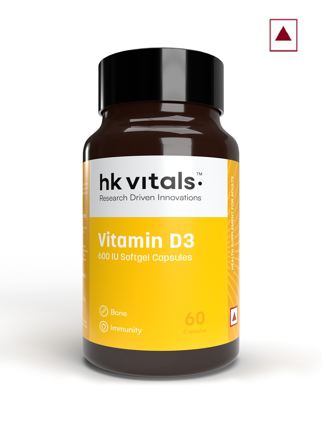 

HK VITALS Vitamin D3 Softgel Capsules For Strong Bones Muscles & Immunity - 60 Capsules, Blue