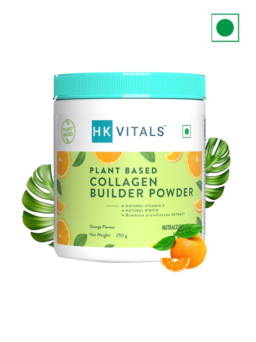 

HK VITALS Plant Based Collagen Builder Powder With Vitamin C & Biotin 250g - Orange