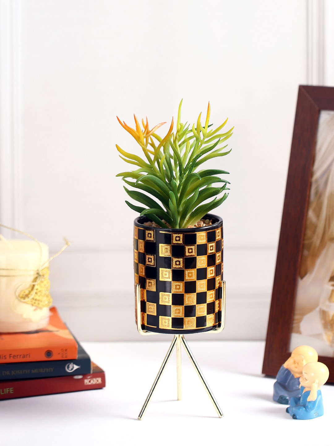 

Fourwalls Yellow & Green Succulent Plant With Pot