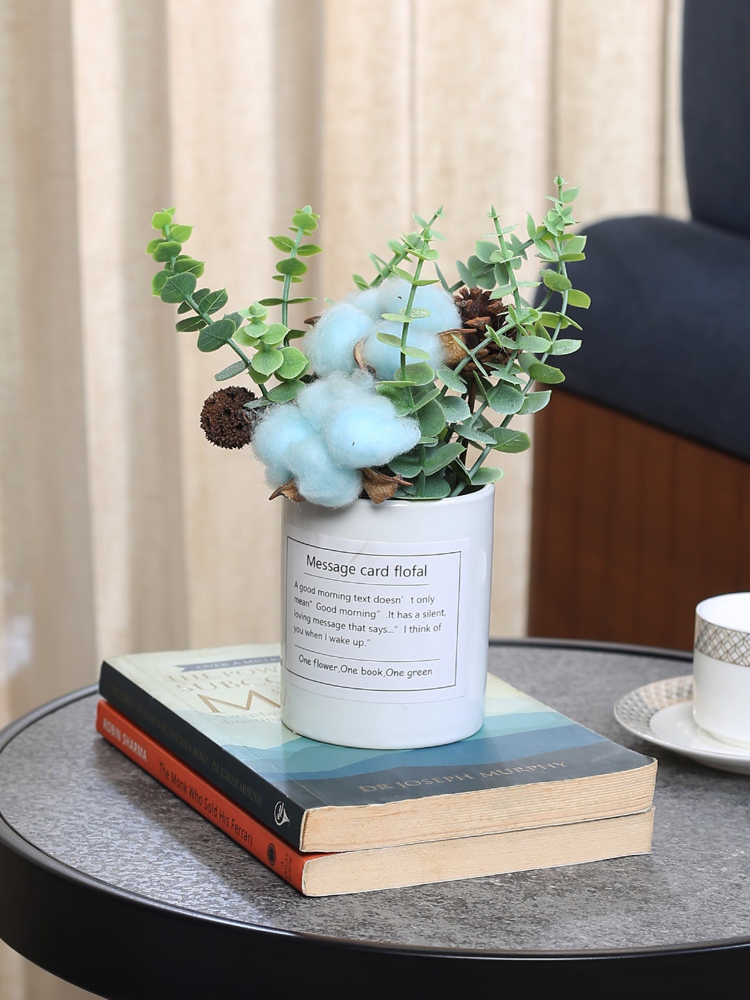 

Fourwalls Blue Plant With Plastic Pot