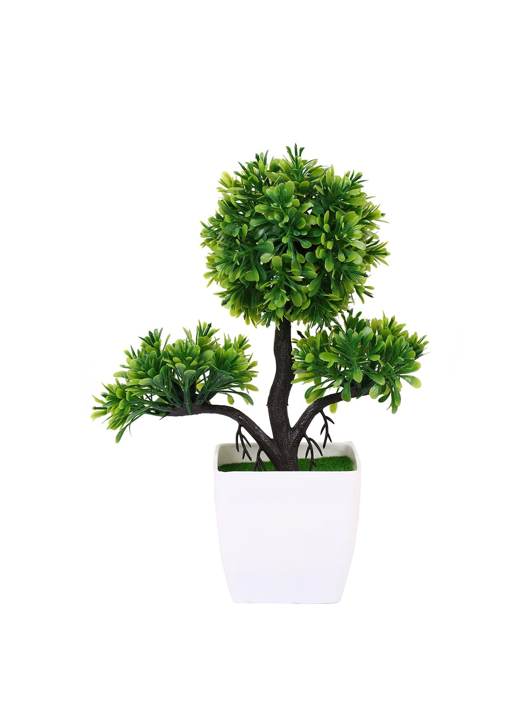 

Fourwalls Green & White Topiary Bonsai Plant With Pot