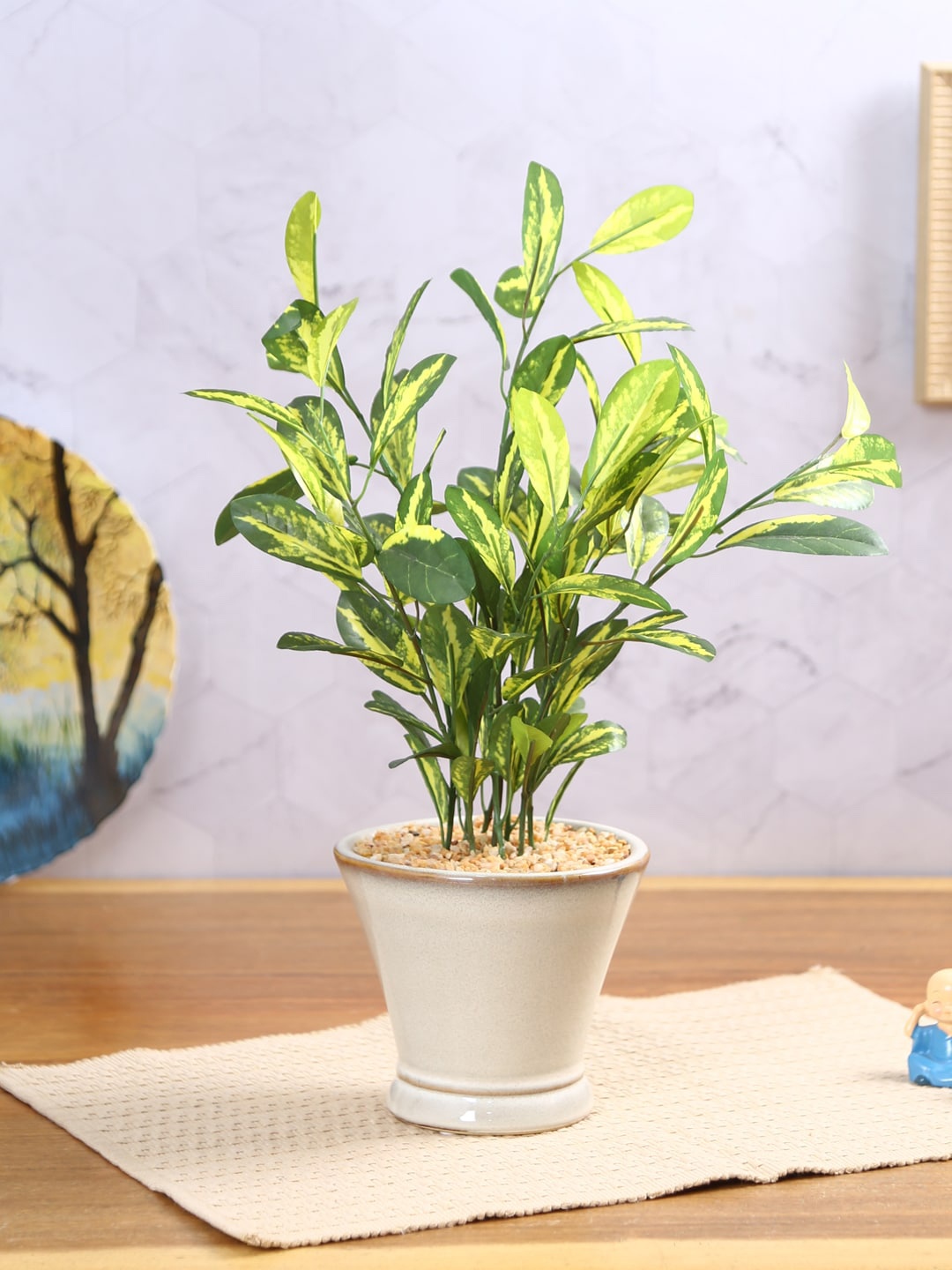 

Fourwalls Green Faux Bonsai Plant With Attached Pot