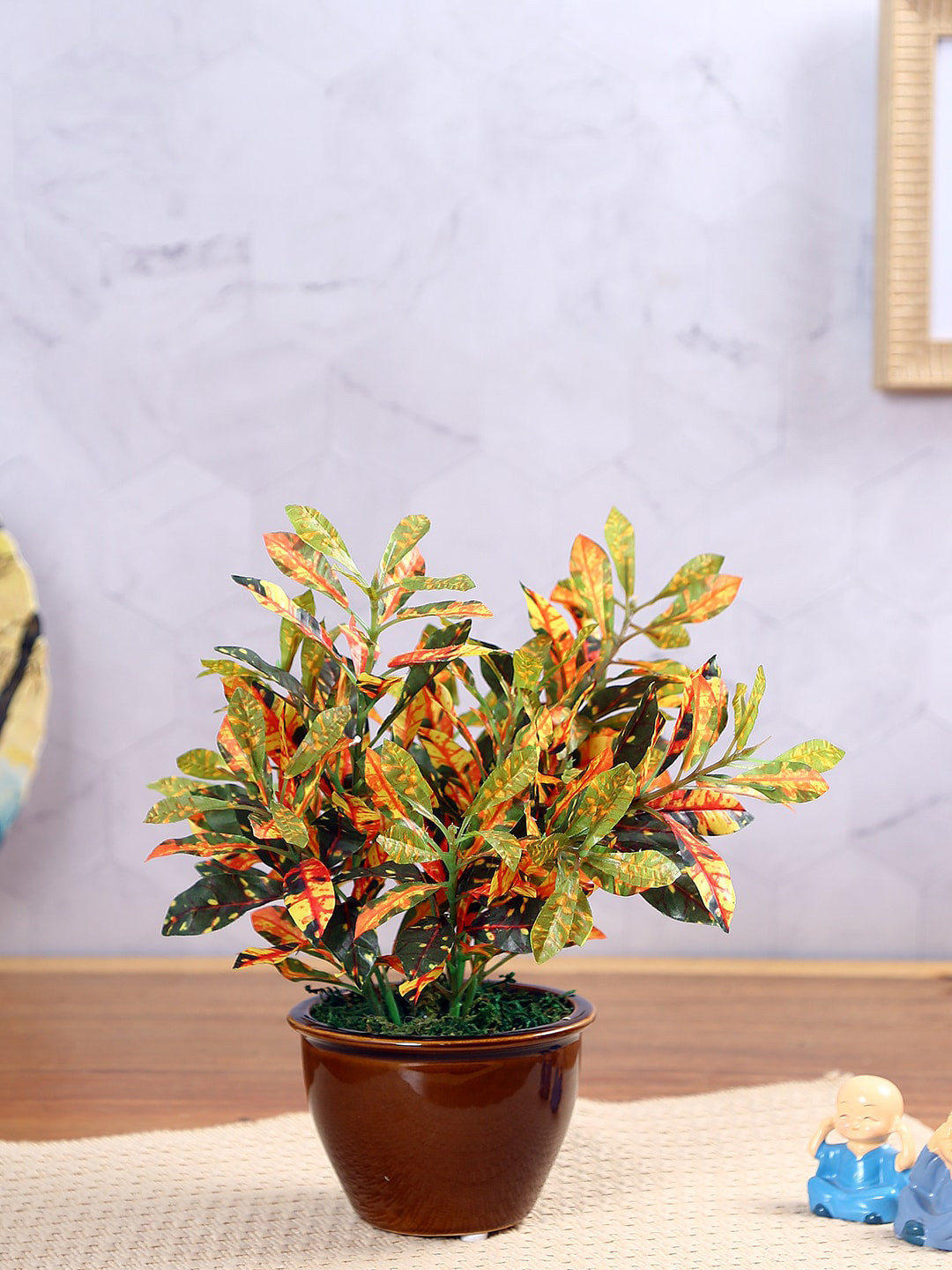 

Fourwalls Green & Red Bonsai Plant With Ceramic Pot