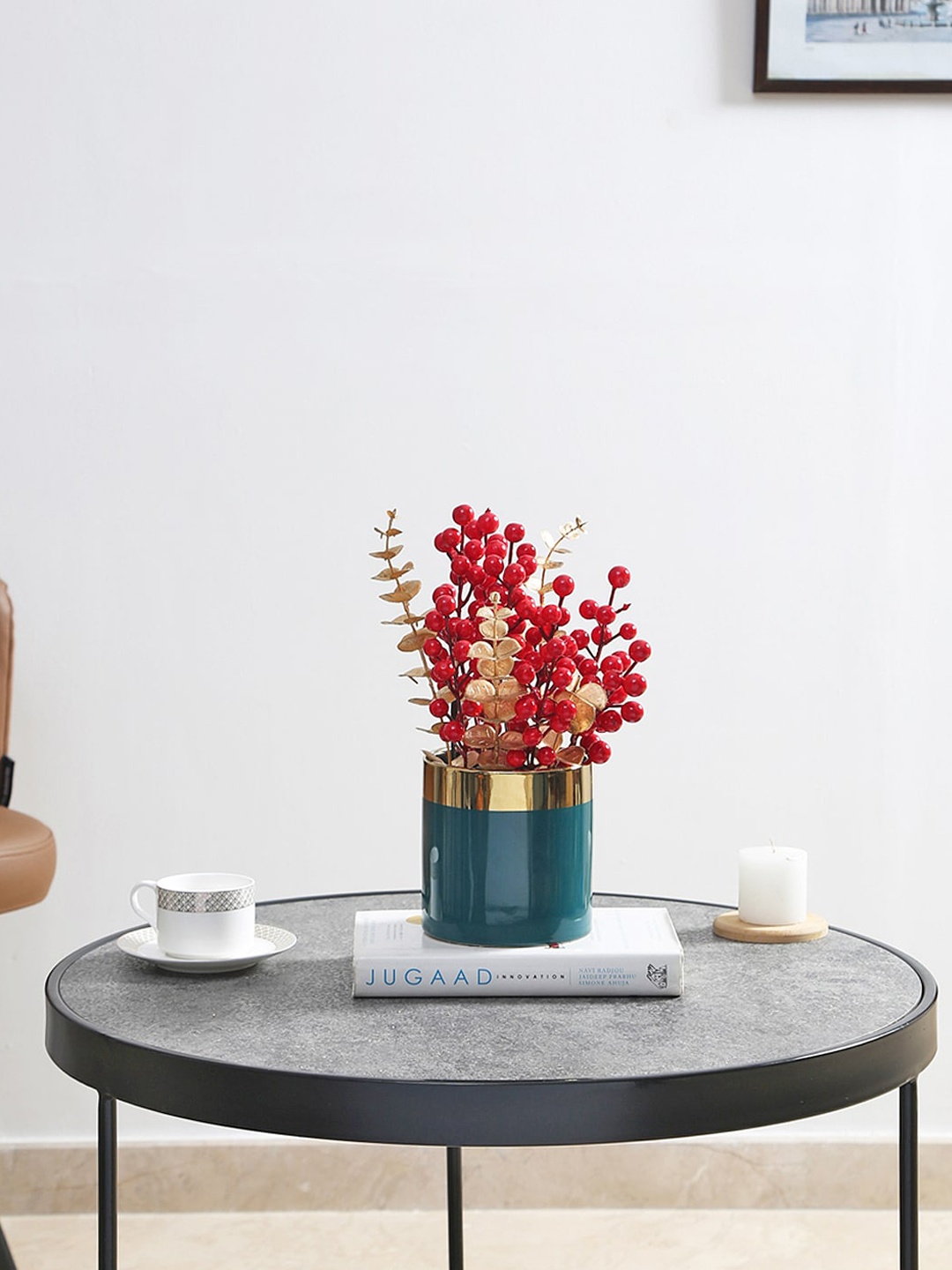 

Fourwalls Red & Teal Alex Berry Plant With Ceramic Pot