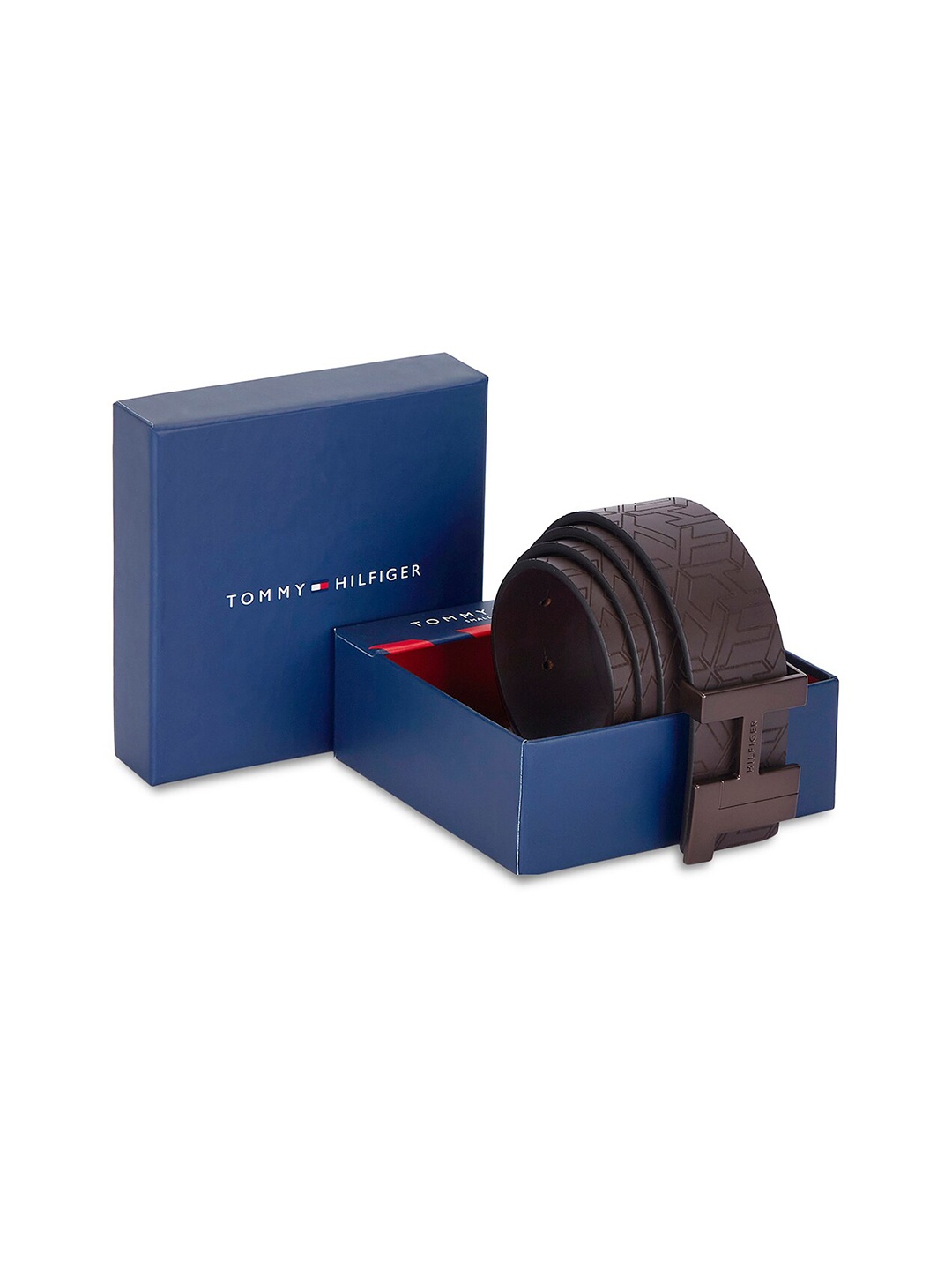 

Tommy Hilfiger Men Textured Reversible Leather Belt, Brown