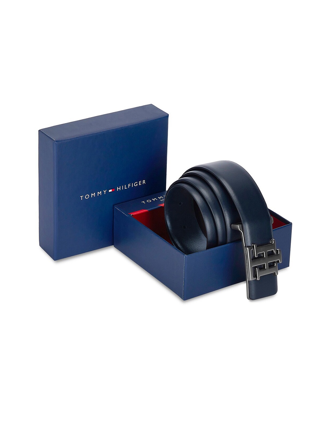 

Tommy Hilfiger Men Leather Formal Belt, Navy blue