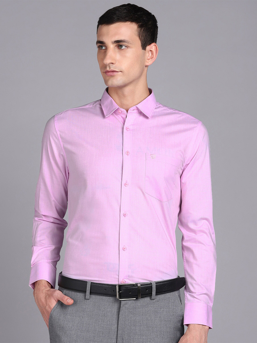 

Sam and Jack Smart Spread Collar Cotton Chambray Formal Shirt, Pink