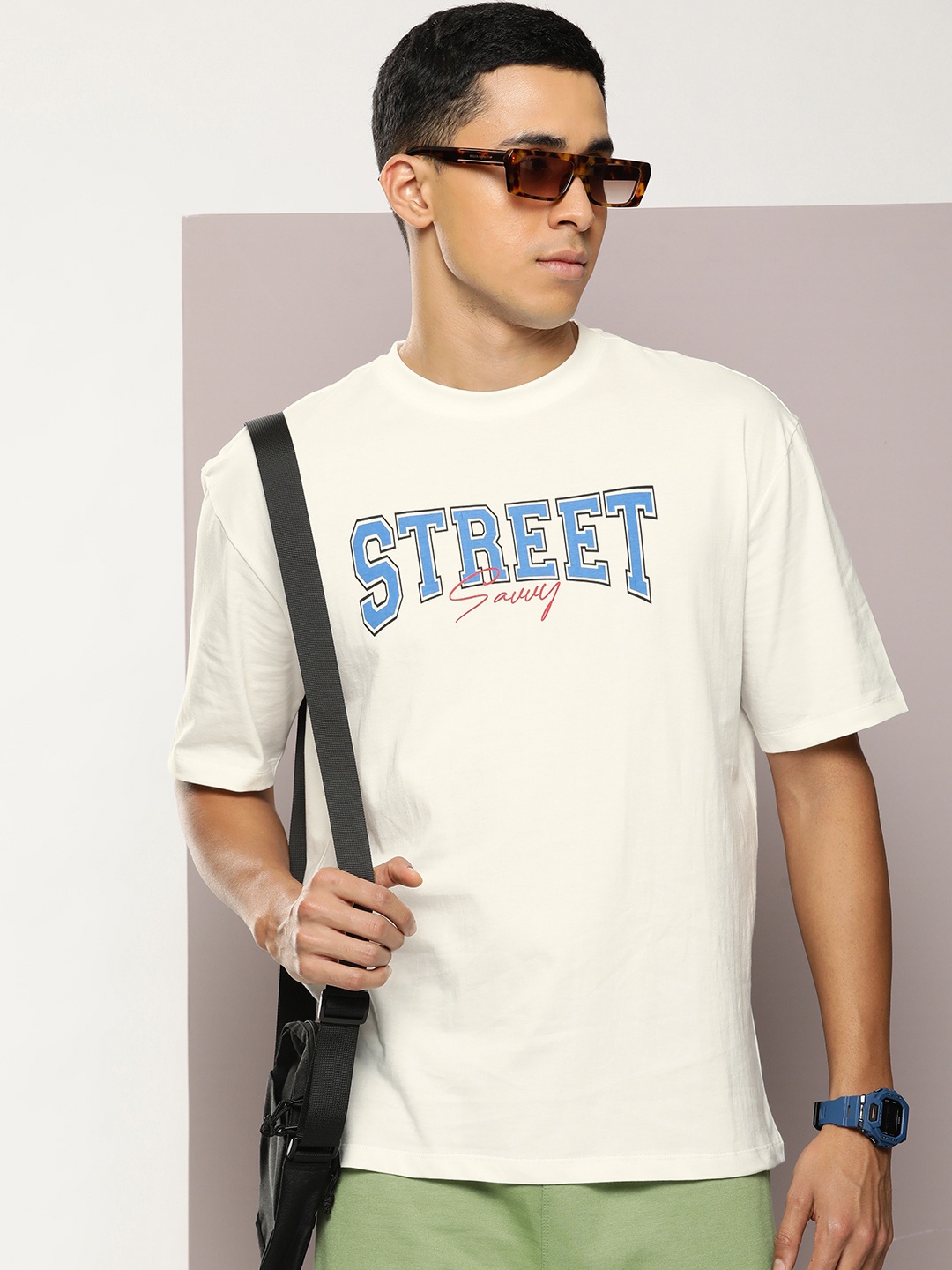 

Kook N Keech Typography Printed Drop-Shoulder Sleeves Pure Cotton Oversized T-shirt, White