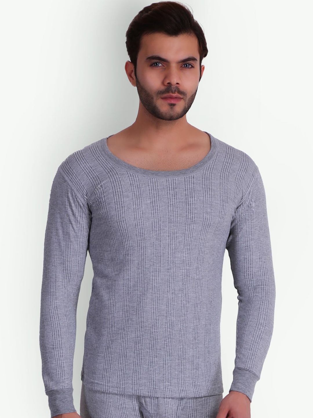 

T.T. Men Elite Top Thermal (Grey)-S, Grey melange