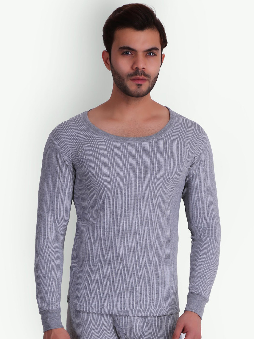 

T.T. Elite Ribbed Thermal Tops, Grey melange