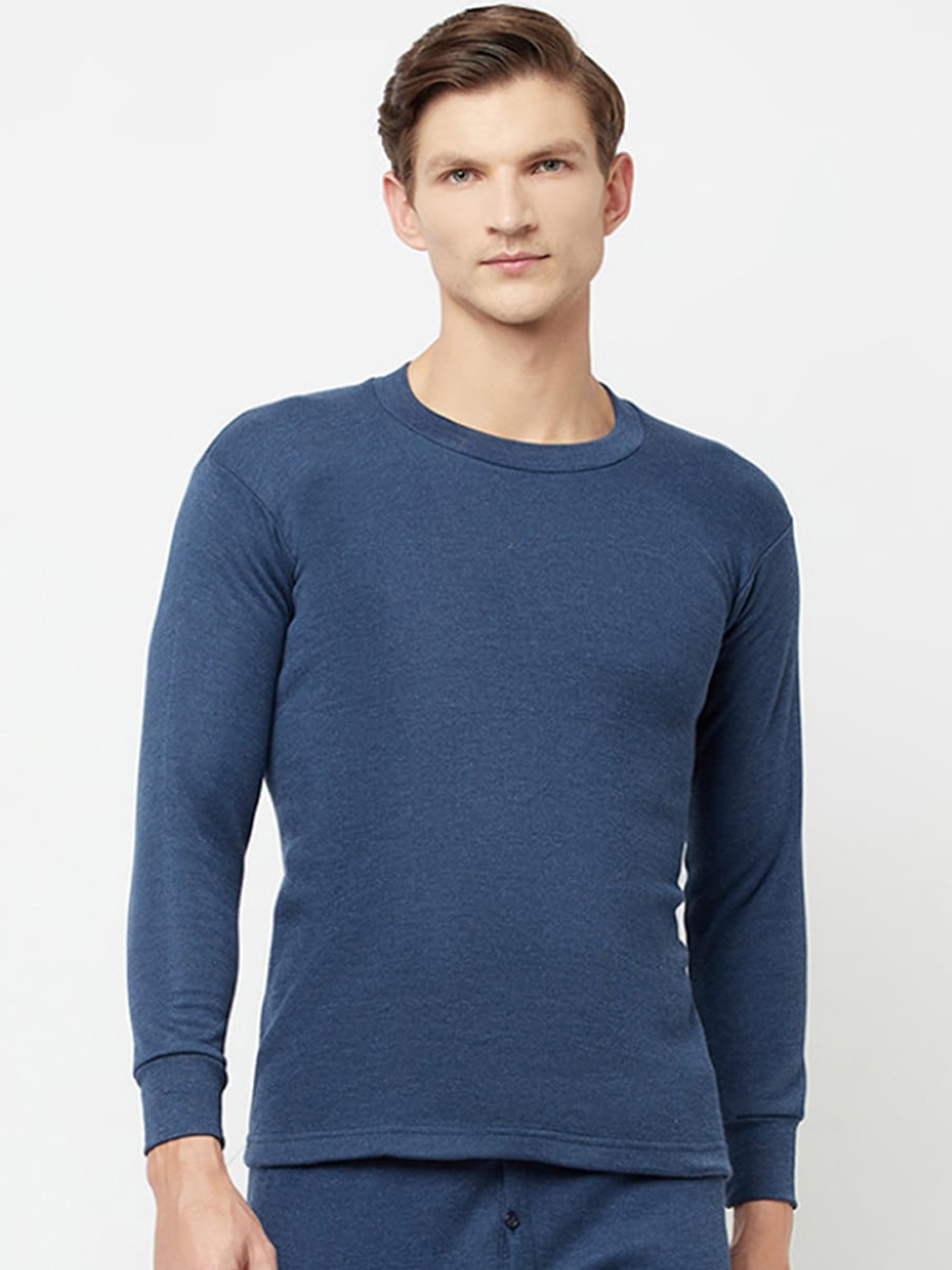 

T.T. Round Neck Slim Fit Hotpot Thunder Thermal Top, Navy blue
