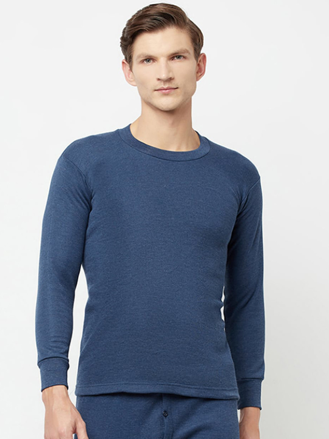 

T.T. Round Neck Slim Fit Hotpot Thunder Thermal Top, Navy blue