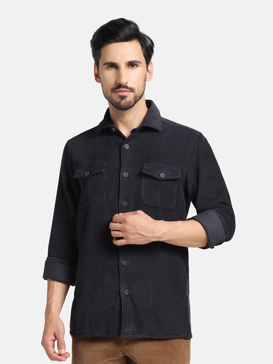 

Blackberrys India Slim Fit Pure Cotton Casual Shirt, Navy blue