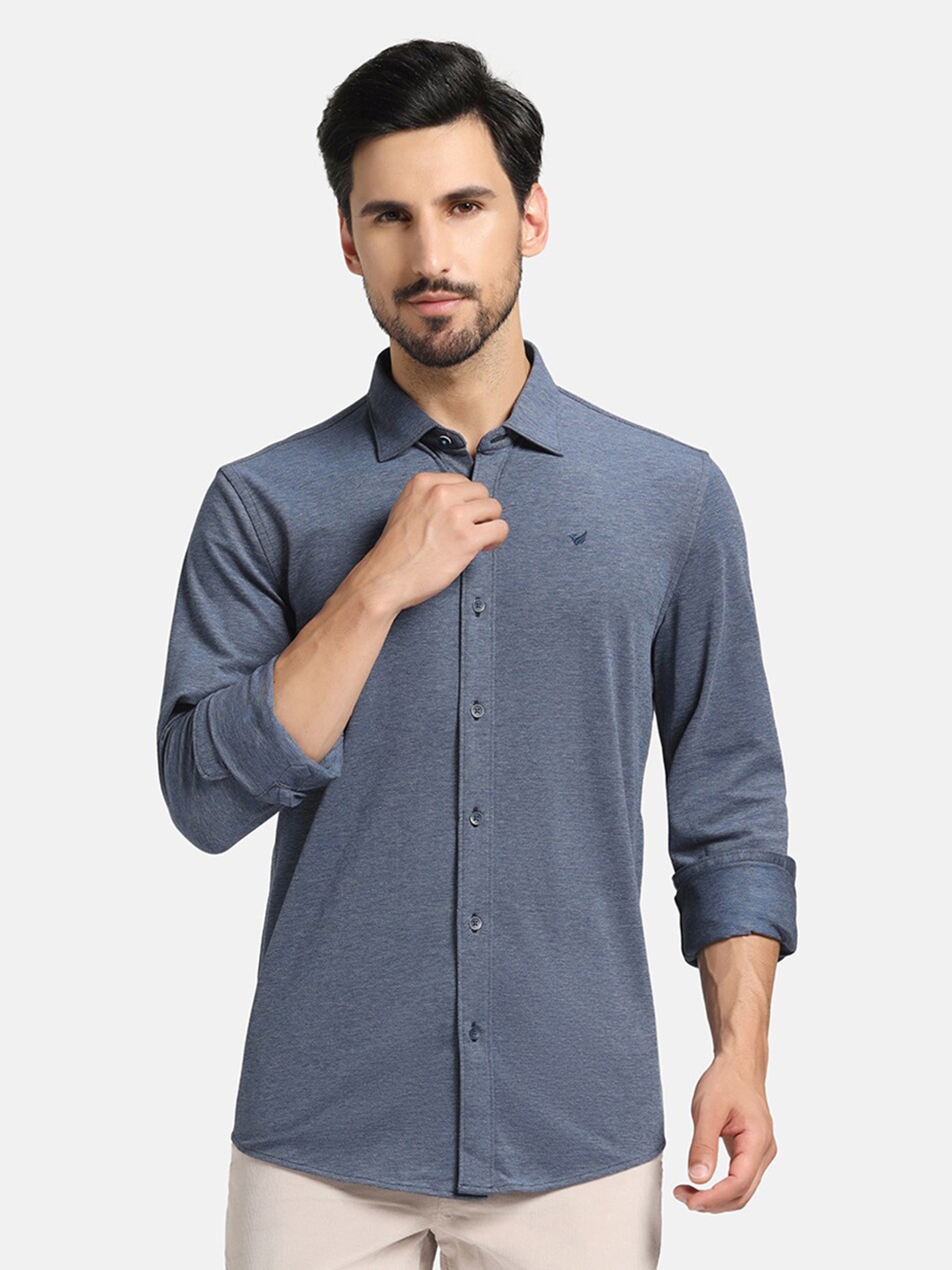 

Blackberrys India Slim Fit Pure Cotton Casual Shirt, Navy blue