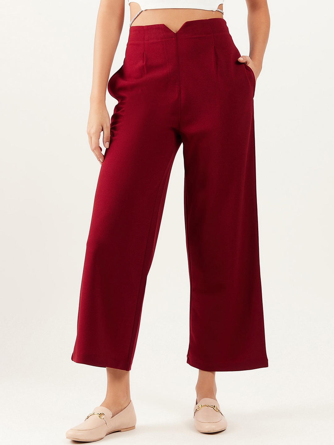 

Athena Immutable Women Mid Rise Trouser, Maroon