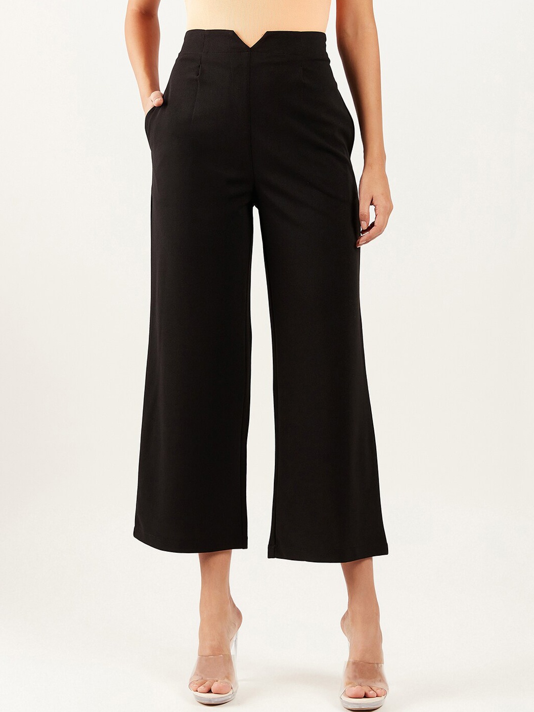 

Athena Immutable Women Regular Fit Mid Rise Easy Wash Trousers, Black