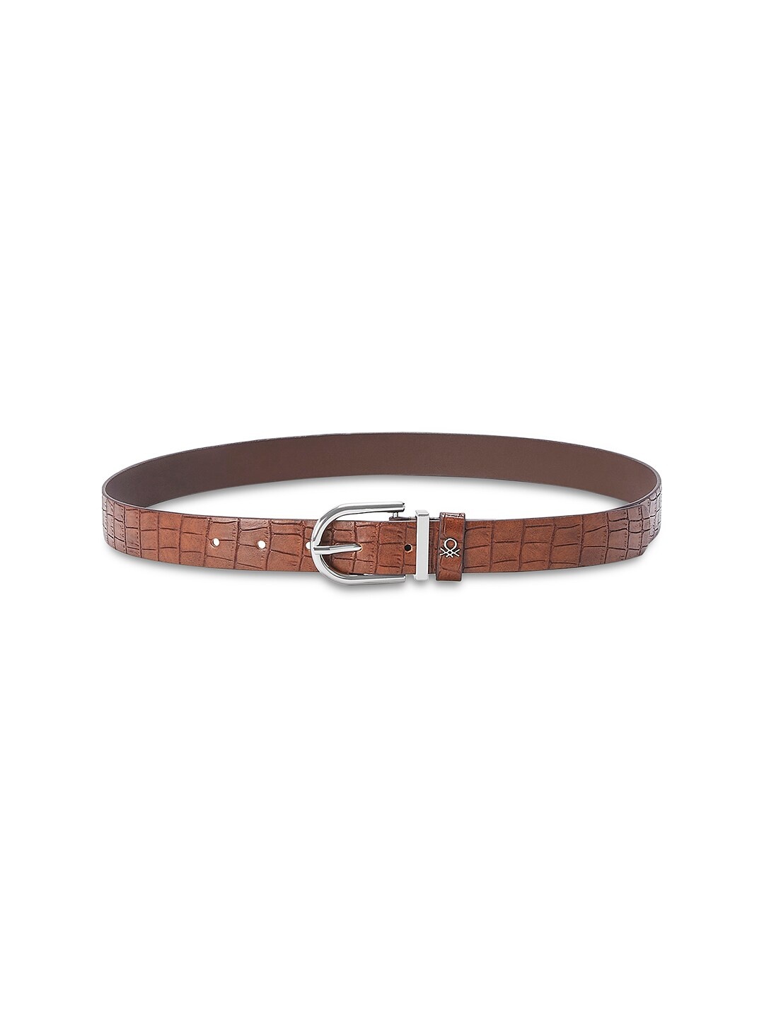 

United Colors of Benetton Women Slim Textured PU Belt, Tan