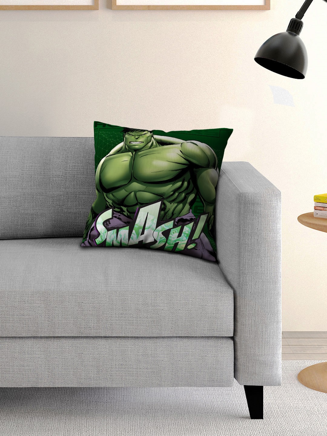 

Athom Trendz Green Hulk Printed Cushion with Cusion Cover
