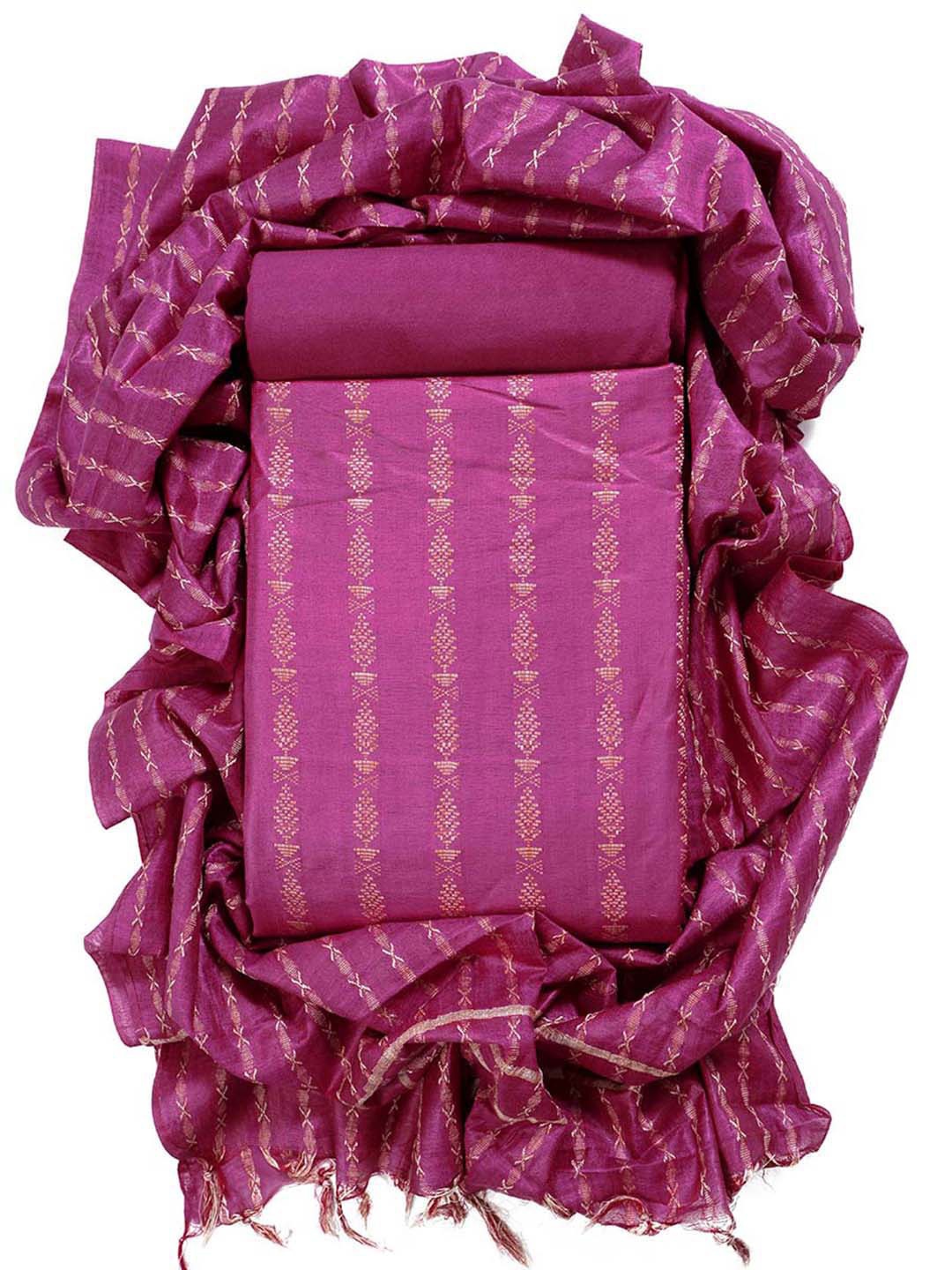 

Sun Fashion And Lifestyle Ethnic Motifs Printed Unstitched Dress Material, Pink