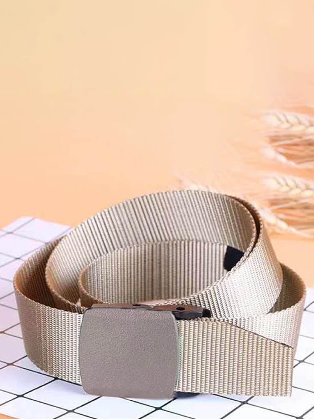 

Zacharias Men Textured Belt, Beige
