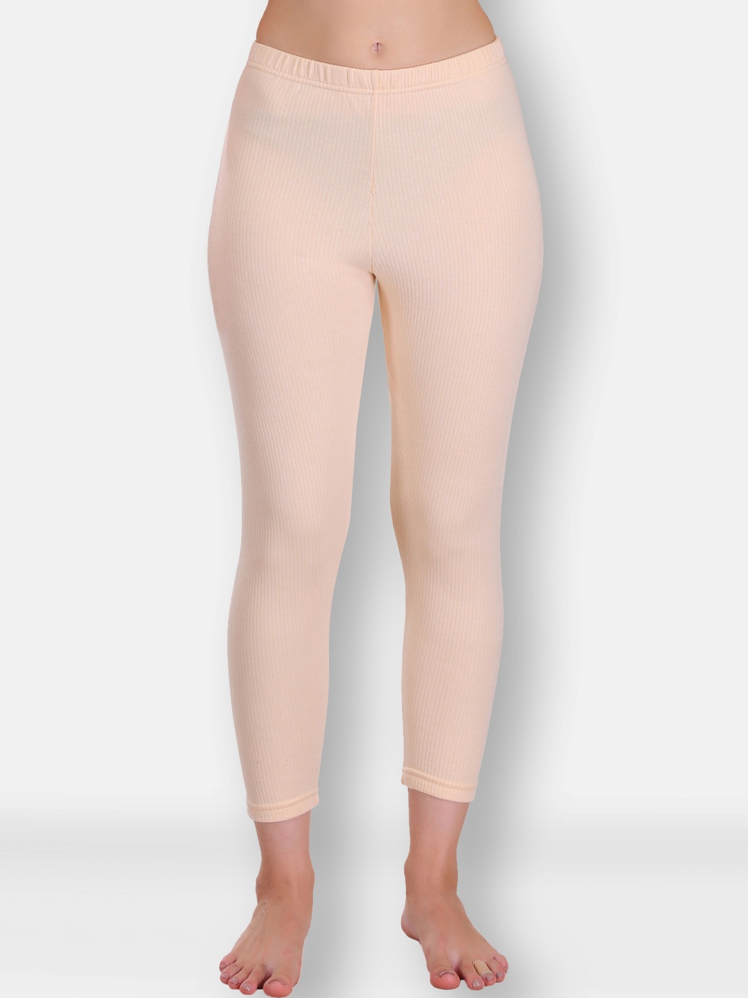 

SELFCARE Women Ribbed Thermal Bottom, Beige