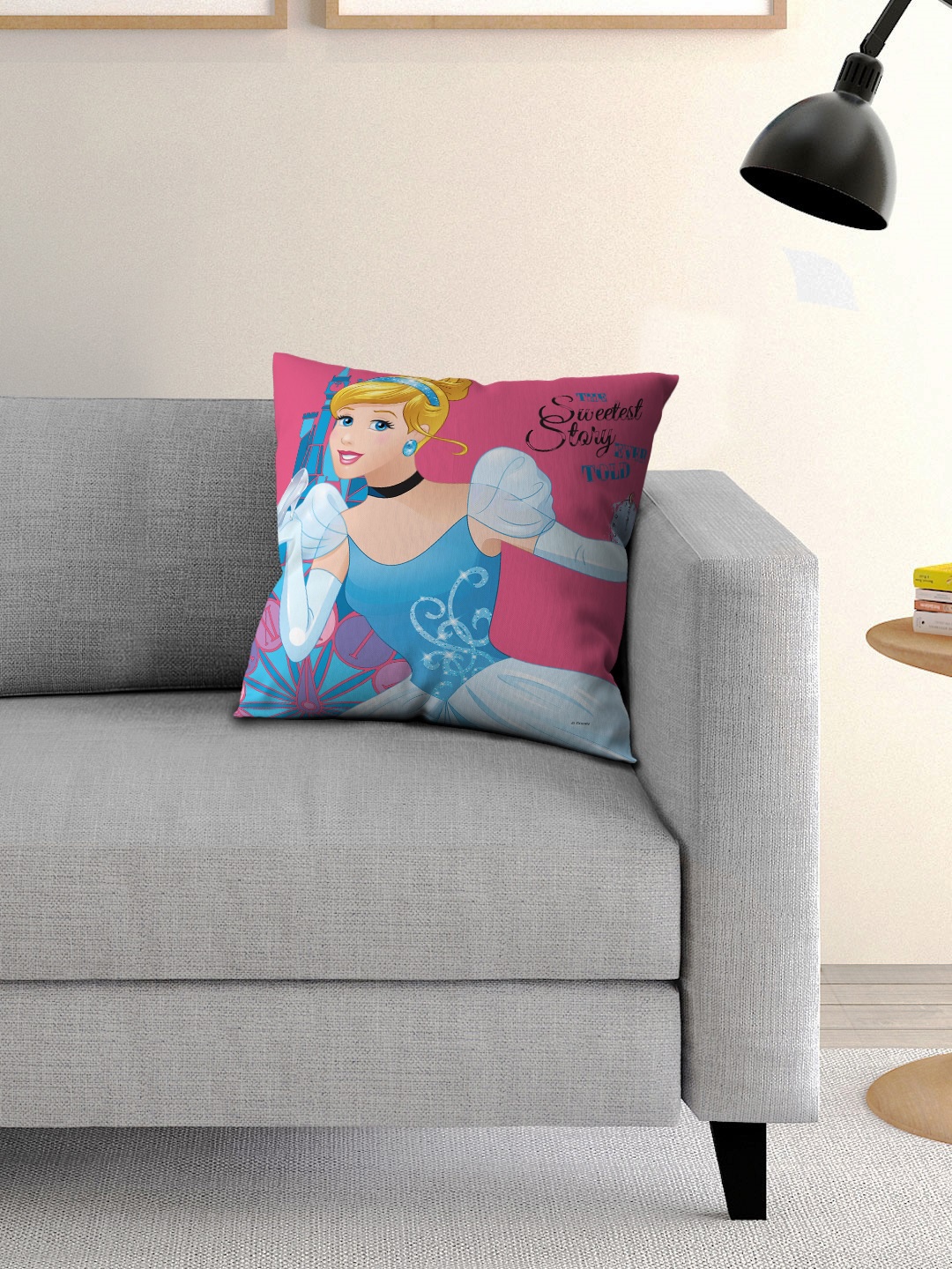 

Athom Trendz Pink and Blue Printed Cushion with Cushion Cover