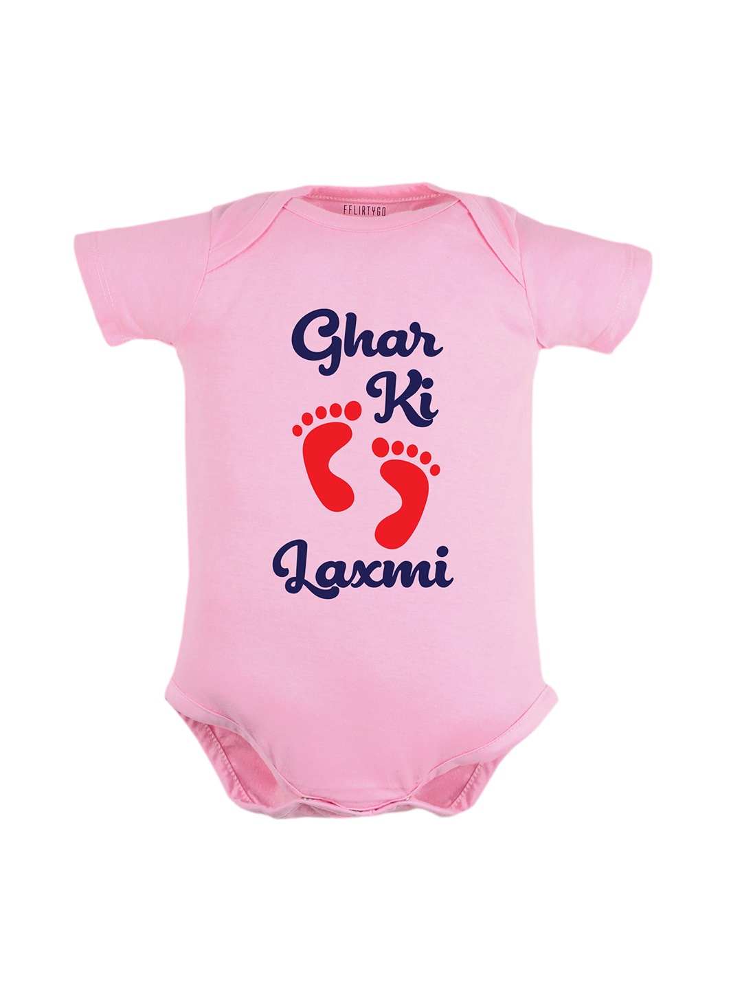 

FFLIRTYGO Kids Durga Puja Special Printed Pure Cotton Bodysuit, Pink