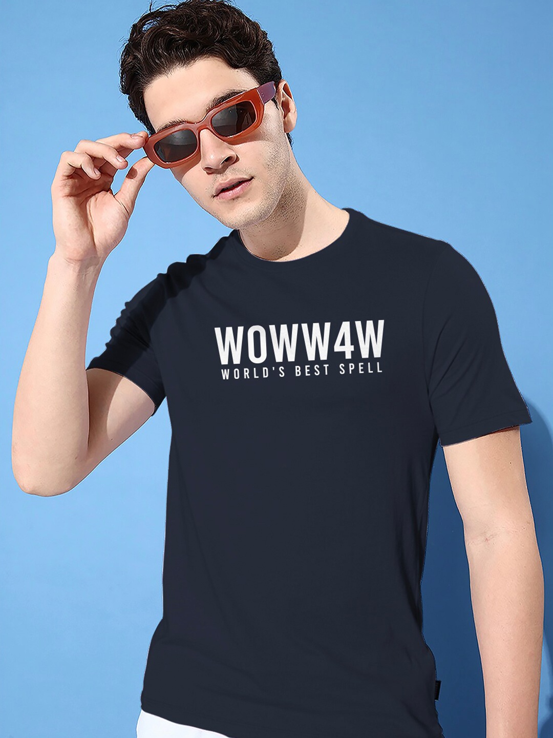 

Harvard Typography Printed Pure Cotton T-shirt, Navy blue