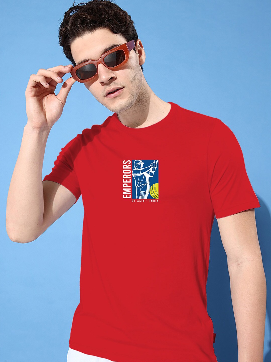 

Harvard Red Graphic Printed Casual Pure Cotton T-shirt