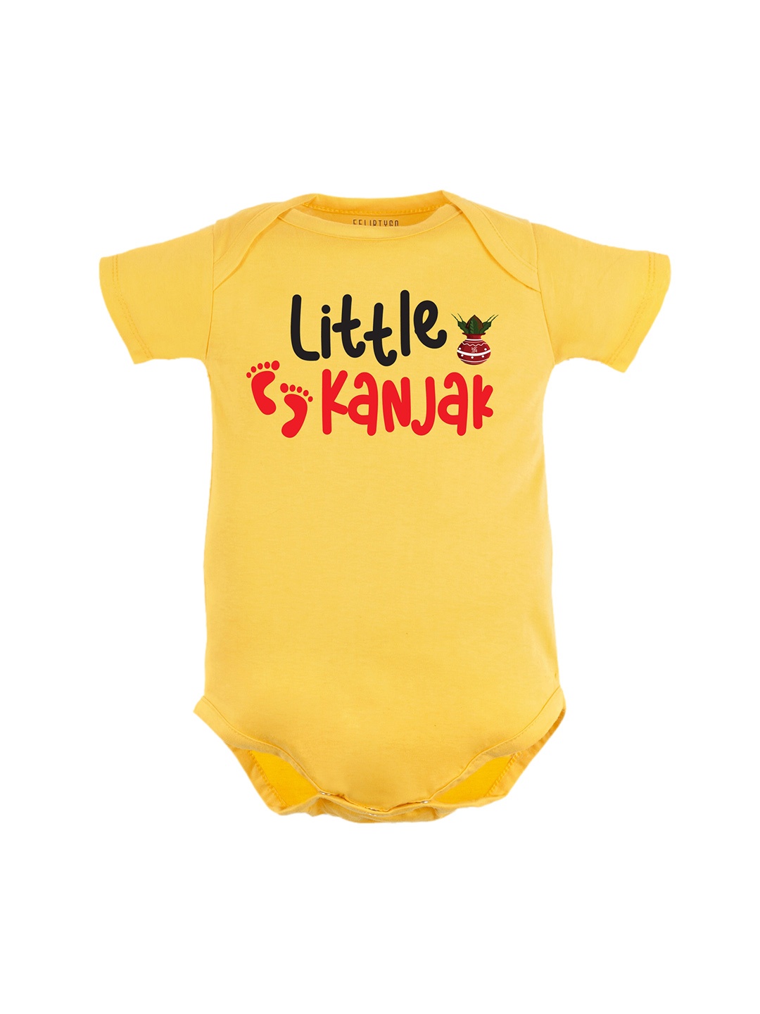 

FFLIRTYGO Kids Typography Printed Cotton Bodysuit, Yellow