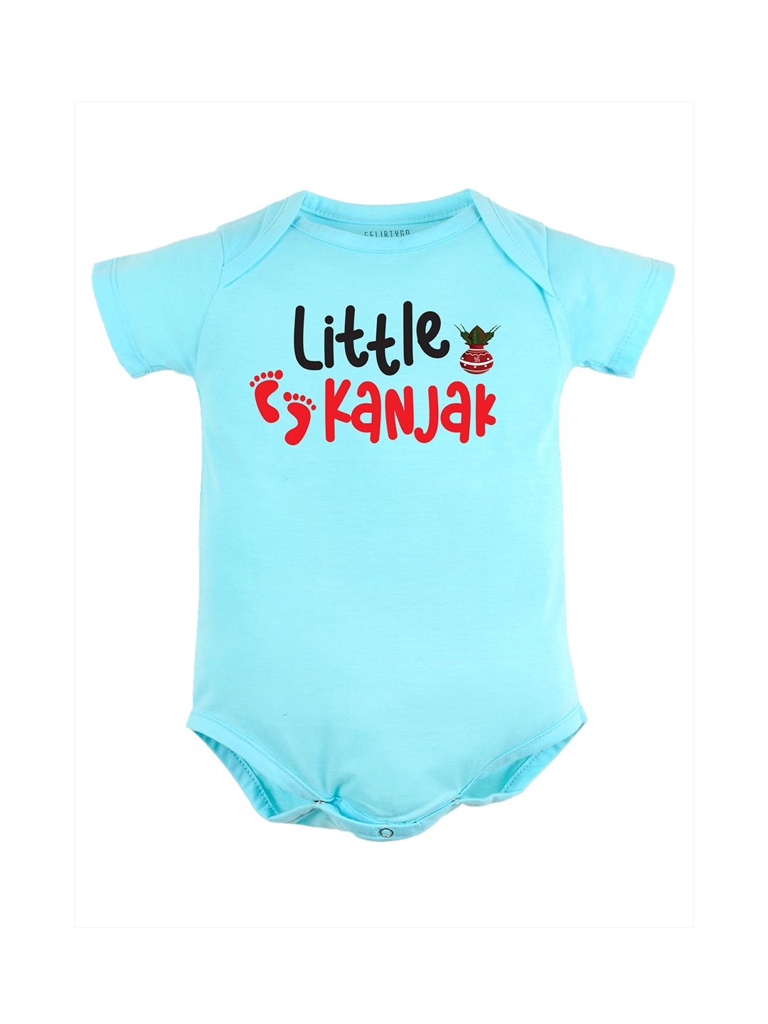 

FFLIRTYGO Infants Durga Puja Special Pure Cotton Bodysuit, Blue