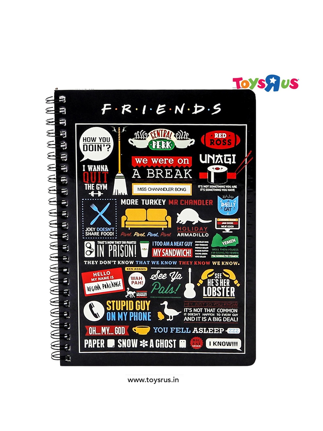 

Epic Stuff Friends TV Series Infographic A5 Wiro Notebook, Black