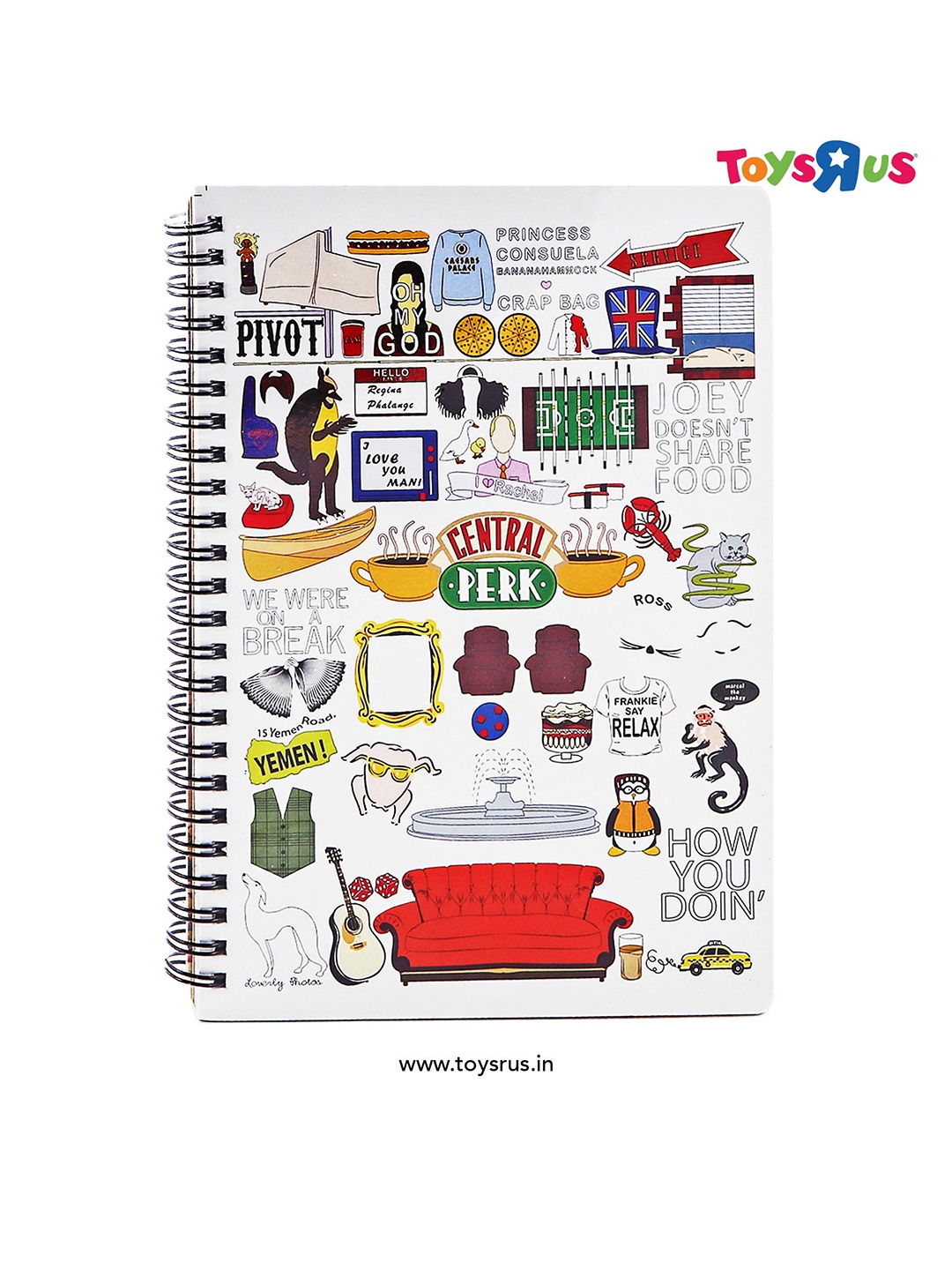 

Epic Stuff Friends TV Series Doodle A5 Wiro Notebook - 150 Pages, White