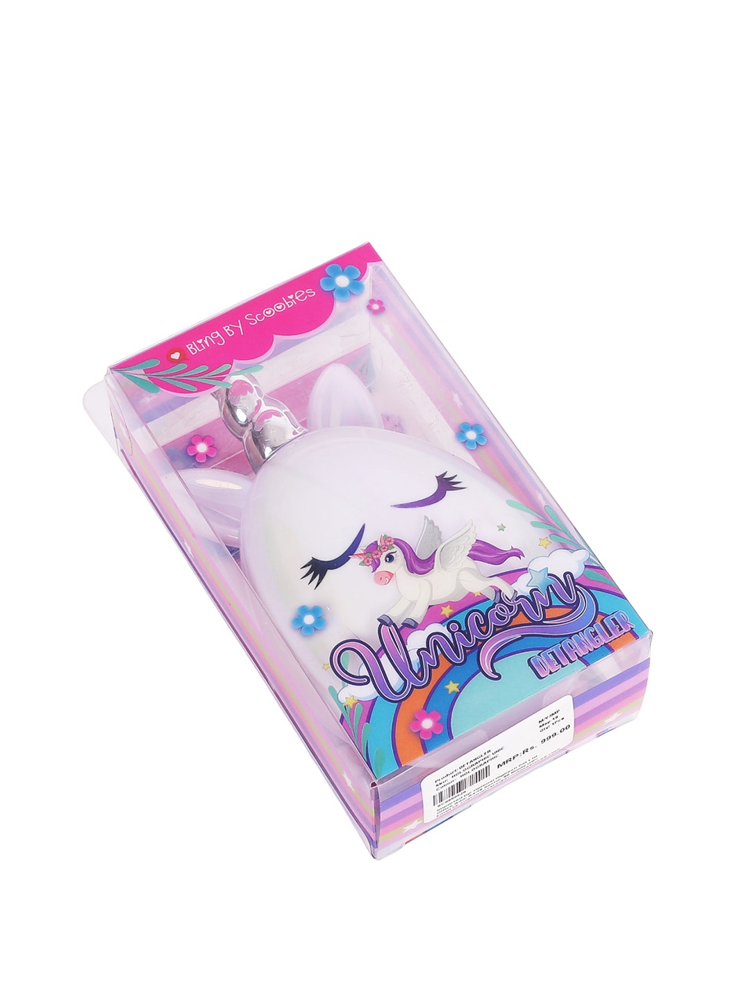 

SCOOBIES Kids Holographic Unicorn Detangler Hair Brush - Pink, White