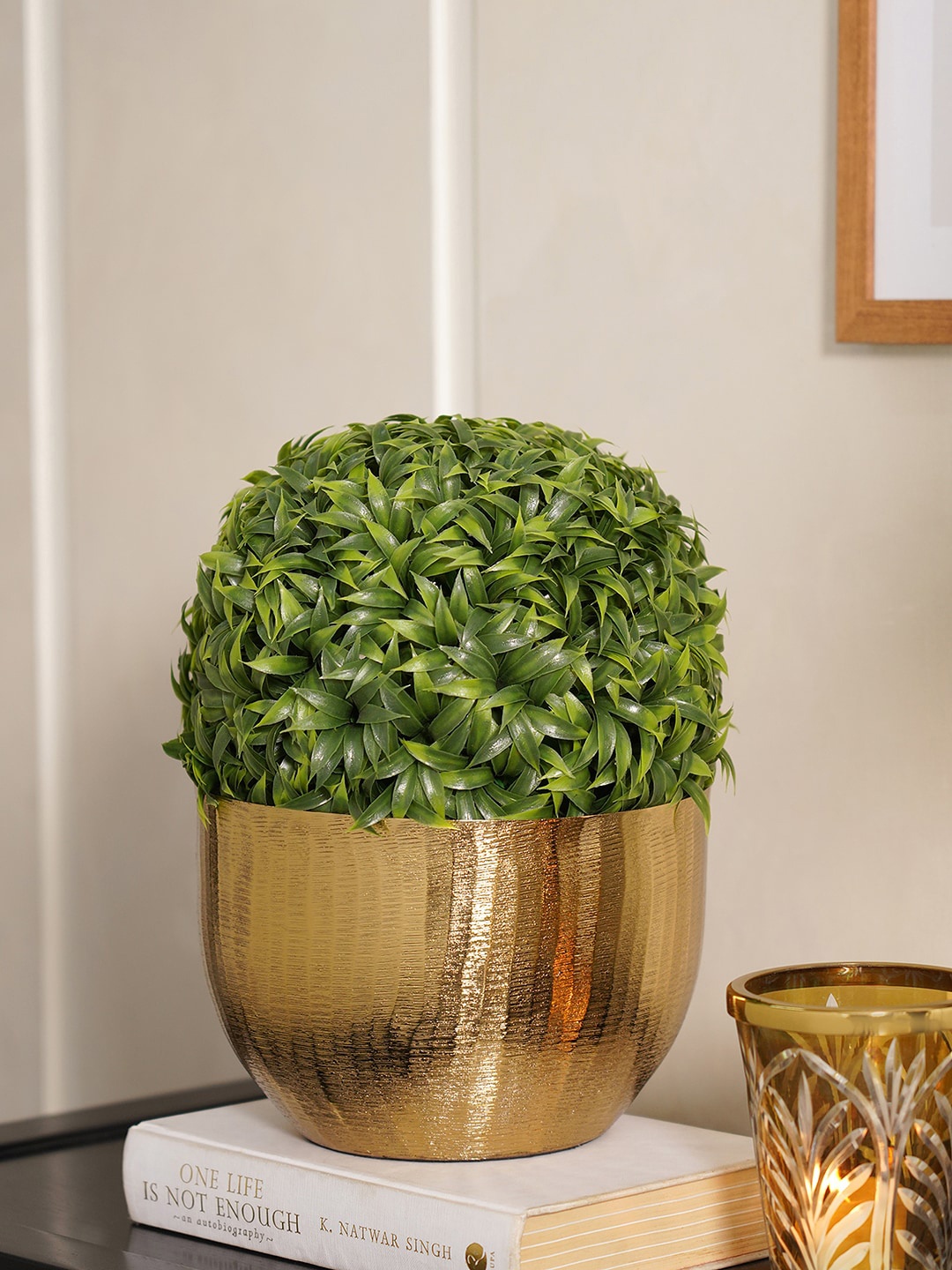 

Pure Home and Living Gold Toned Metal Textured Round Decorative Bowl
