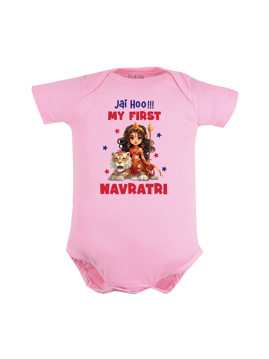 

FFLIRTYGO Infants Kids Durga Puja Special Pure Cotton Body Suit, Pink